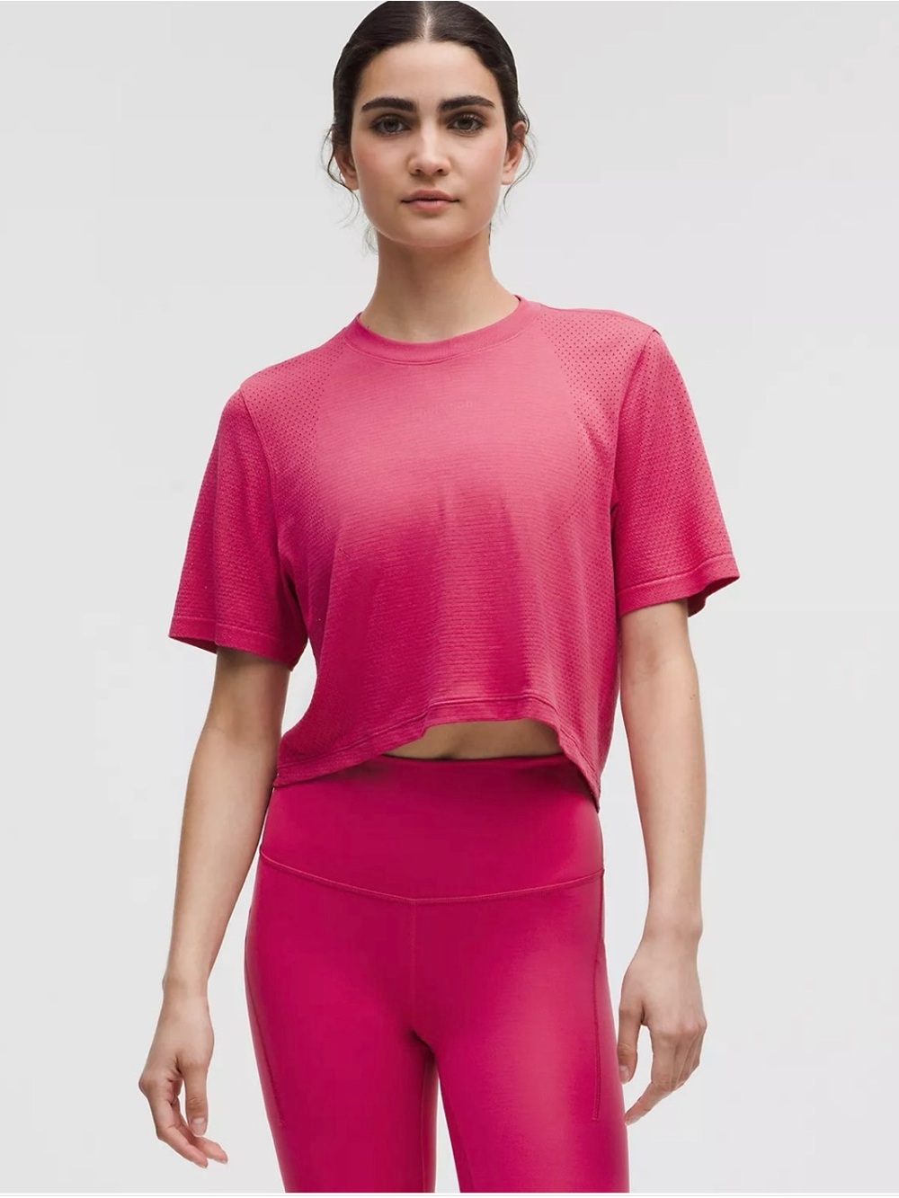 LuLuLemon Swiftly High-low Cropped Short Sleeve Shirt - Size 4